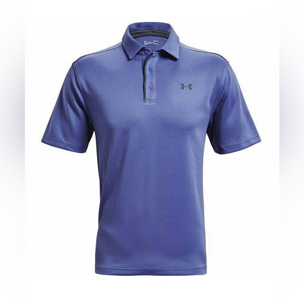 Under Armour Men's Starlight Pitch Grey (Blue/Purple) Tech Polo Shirt